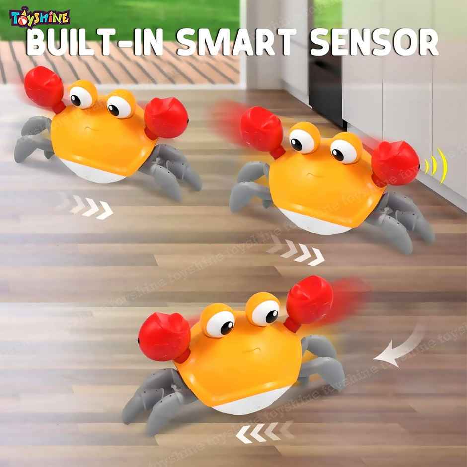 Toyshine Cute Walking Moving Dancing Crab Learning Crawl Sensory Interactive Usb Rechargeable Toy