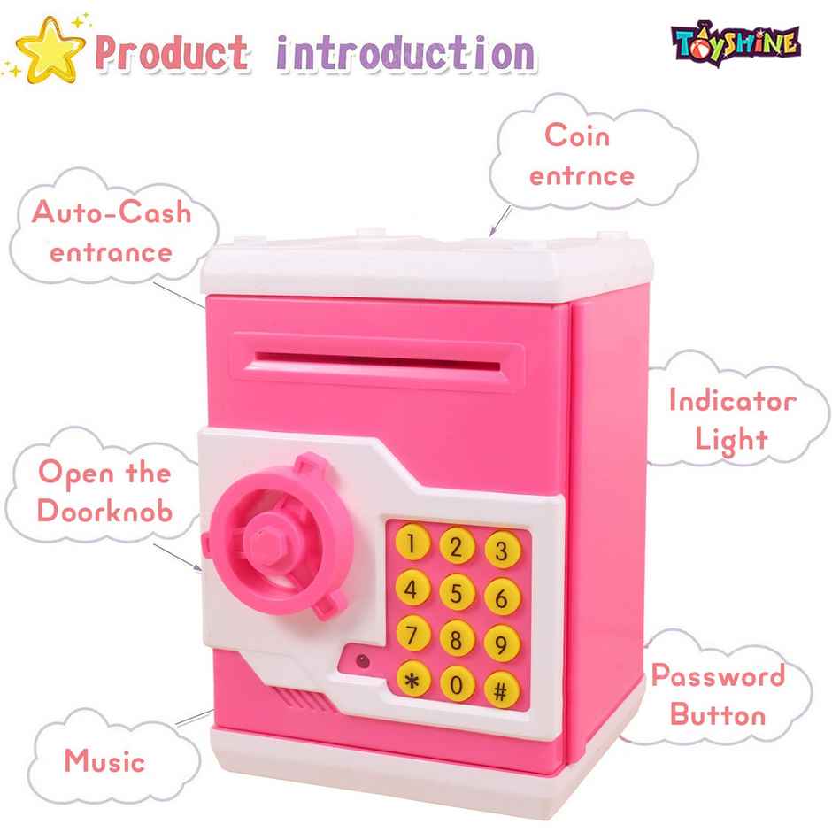 Toyshine Piggy Bank Money Box Play Set With Electronic Lock (3+ Years) | Assorted