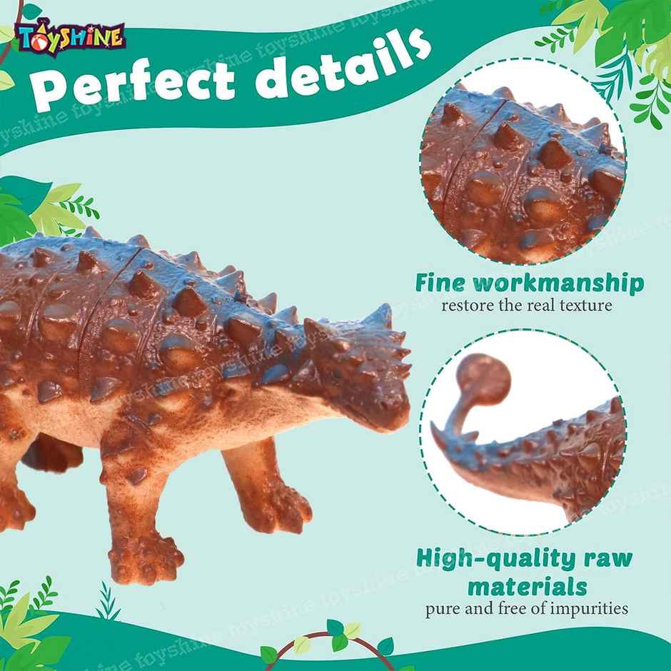 Toyshine Pack of 13 Big Size Soft Wild Animal Dinosaur Rubber Play Toy for Kids Baby 3-7 Year Old