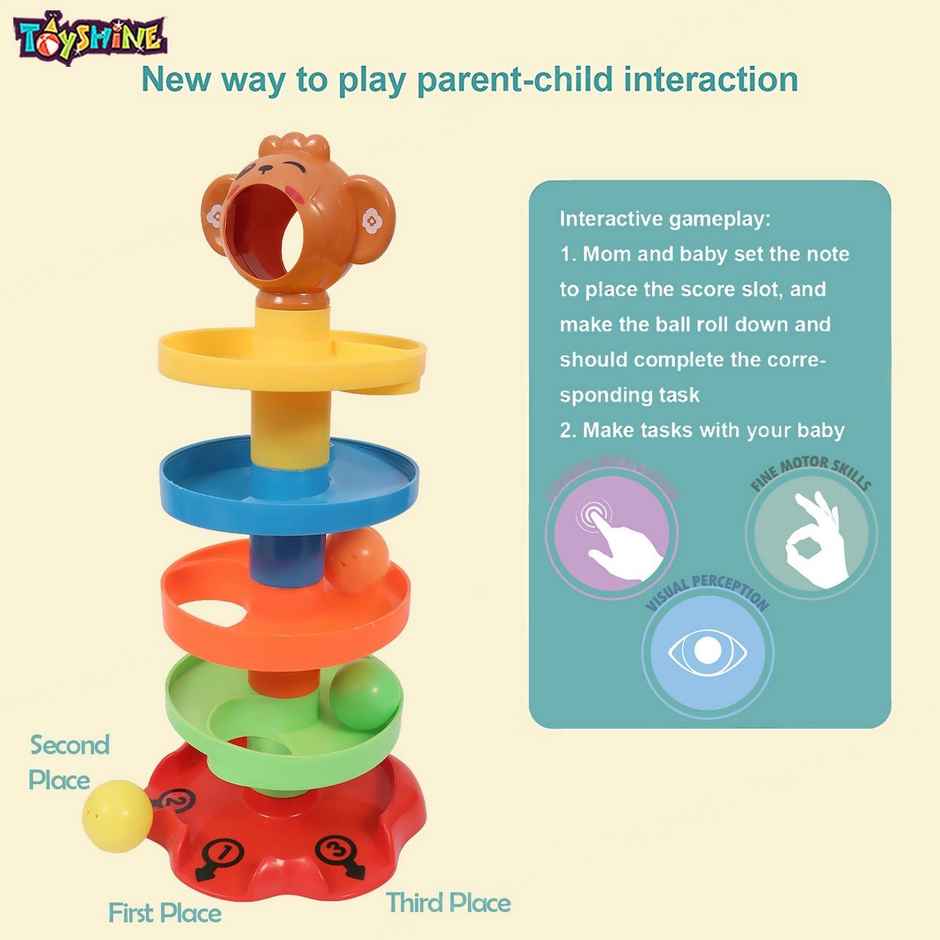 Toyshine 5-Layer Plastic Stack & Roll Swirling Tower Toy for Babies and Toddlers | Multicolour Fun
