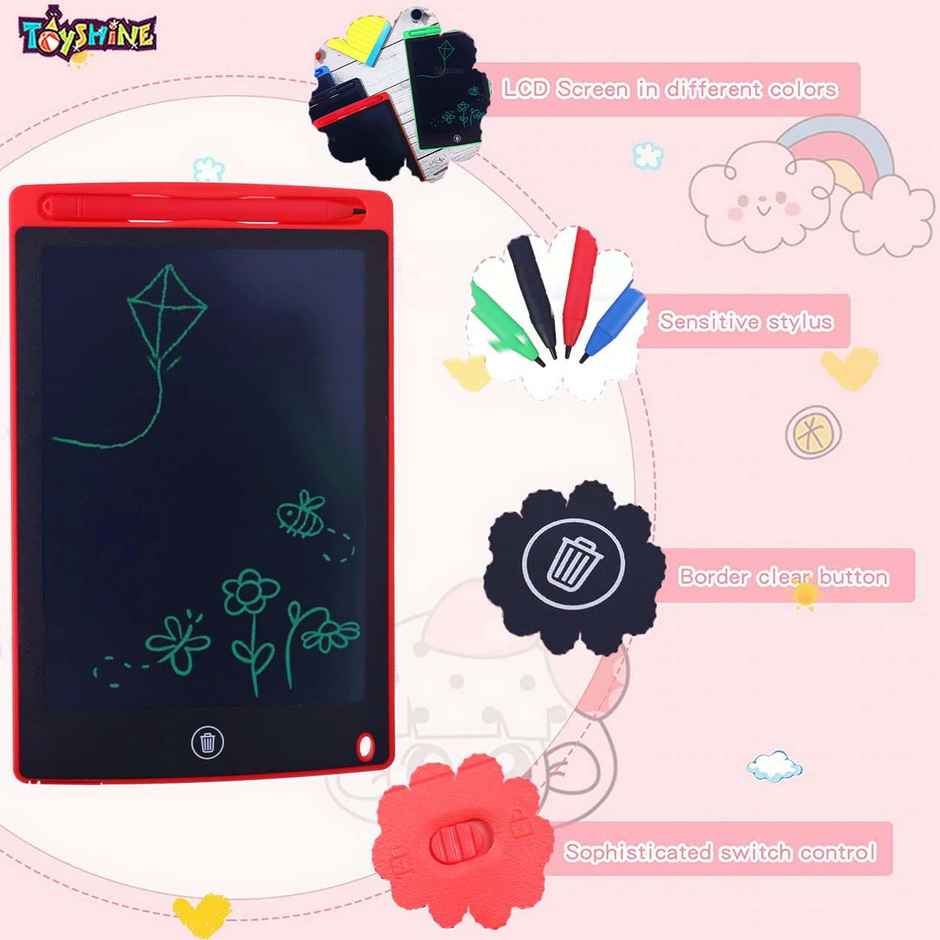 Toyshine 4 Pieces Lcd Writing Tablet Doodle Board For Kids Electronic Toys 8.5 Inch Colorful Lcd