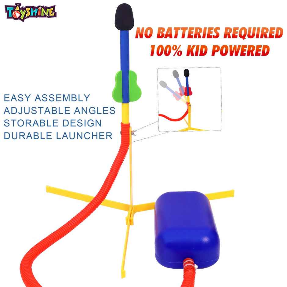 Toyshine Stomp Rocket Glow Rocket Launcher 2 Foam Rockets And Toy