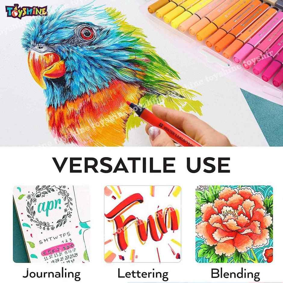 Toyshine 24 Pc Washable Watercolor Pens Set Drawing Materials Craft Supplies Return Gift