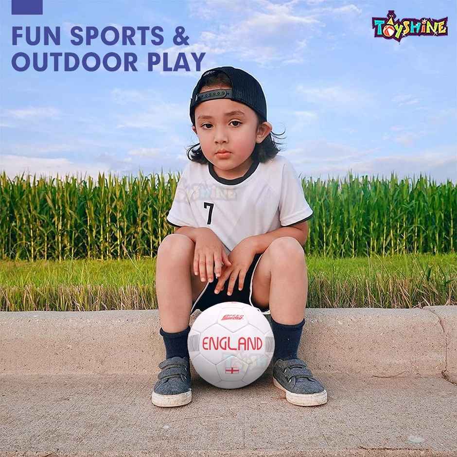 Toyshine 4-in-1 Football Combo Set for Kids | Ball | Shin Guard | Pump | Bag - White Sstp