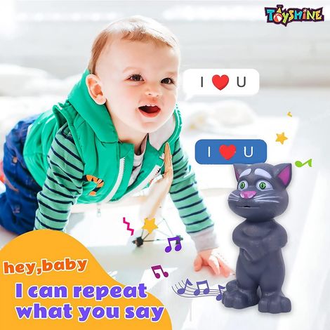 Toyshine Mimicing Repeat What You Say Talking Cat For Kids Birthday (2-5 Year Old) - Grey