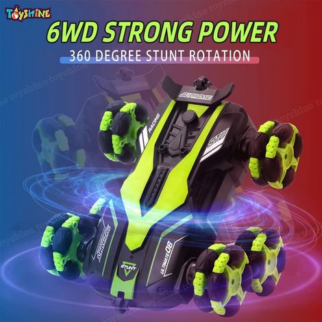 Toyshine 6 Wheels 360� Rotating Remote Control Stunt Car Swing Arm Off Road 2.4Ghz Assorted