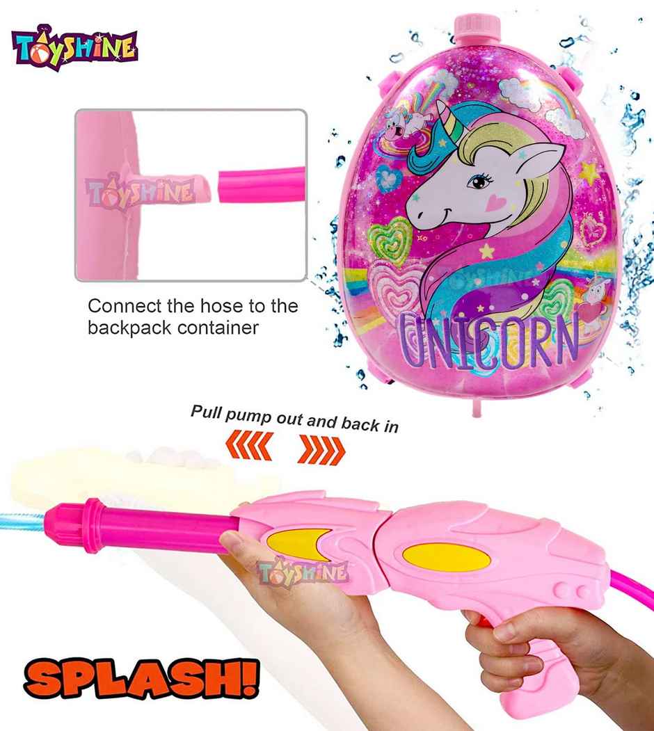 Toyshine Holi Water Tank Pichkari - Pink | Unicorn | 3.5 L
