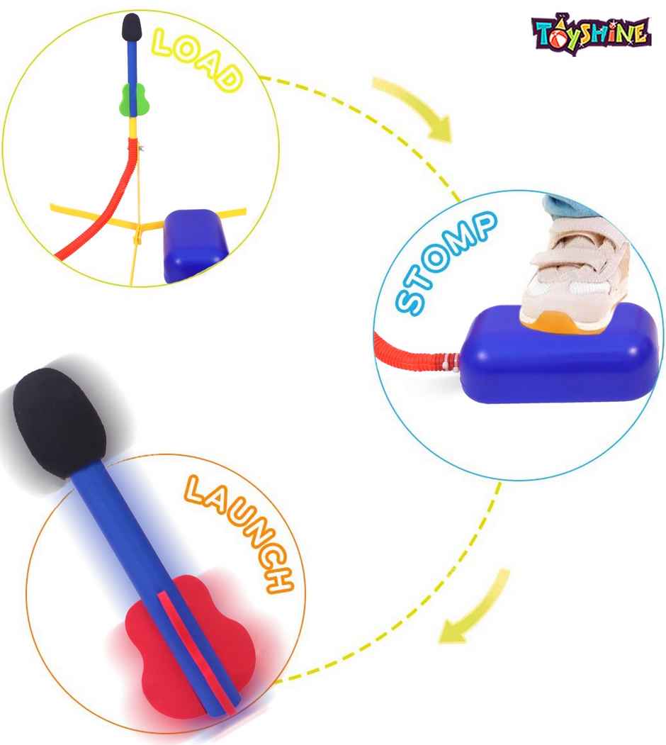 Toyshine Stomp Rocket Glow Rocket Launcher 2 Foam Rockets And Toy