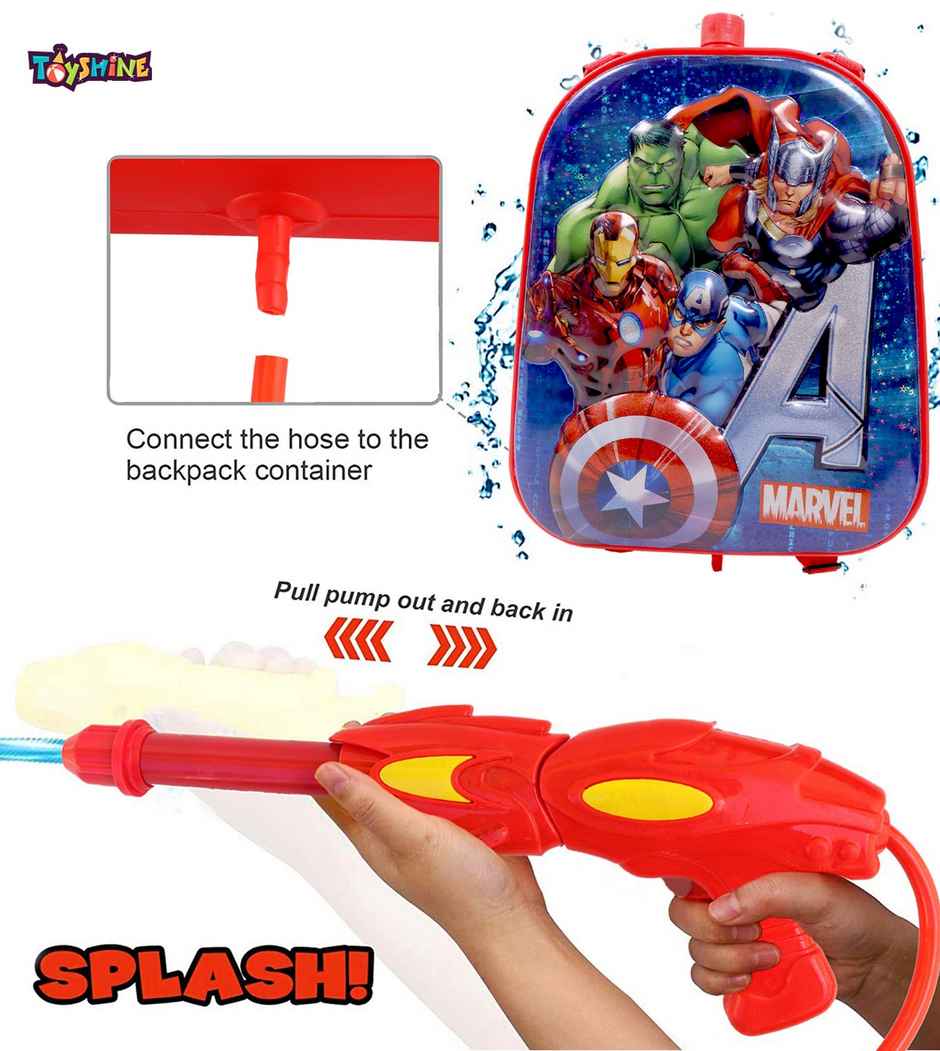 Toyshine Holi Water Toy Gun with Pressure Mechanism for Long Throw 4.0 L | Red - B