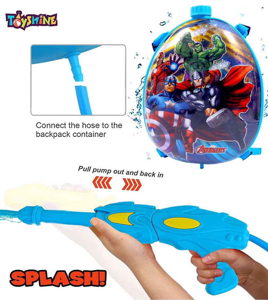 Toyshine Holi Water Toy Gun with Pressure Mechanism for Long Throw 3.5 L | Blue
