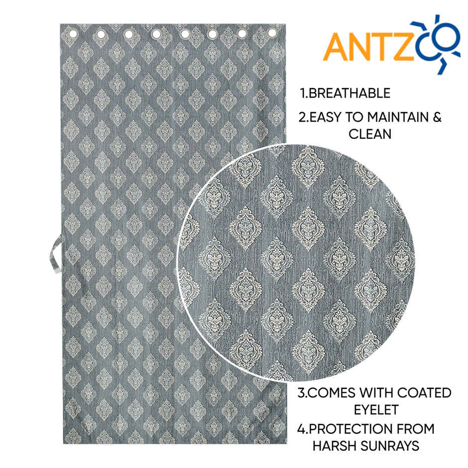 Antzco Grey Door Curtain Crazy Print 7 ft x 4 ft | Pack of 2 | DC01