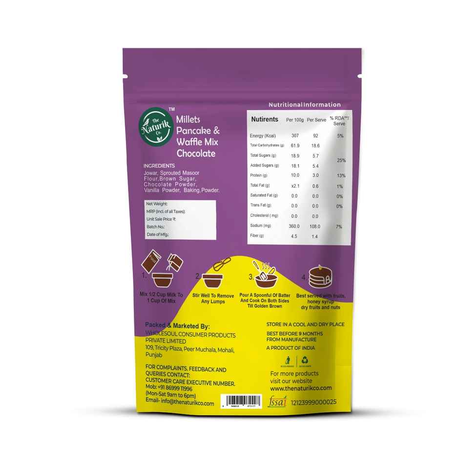 The Naturik Co High Protein Millet Pancake Chocolate