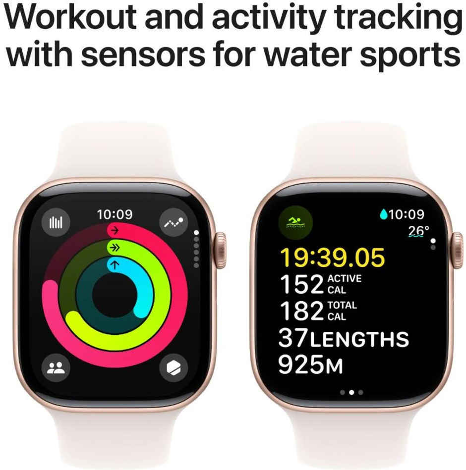 Apple Watch Series 10 GPS 46mm Rose Gold Aluminium Case with Light Blush Sport Band - M/L