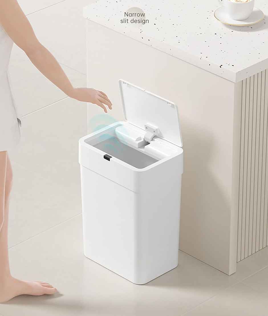 House of Quirk Automatic Touchless Trash Can | Motion Sensor Smart Dustbin | Waterproof Bathroom Garbage Bin for Home, Office & Dorm | White