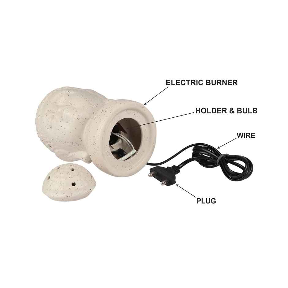 Asian Aura Handcrafted Ceramic Buddha Aroma Diffuser with Lavender & Rosy Romance Oils