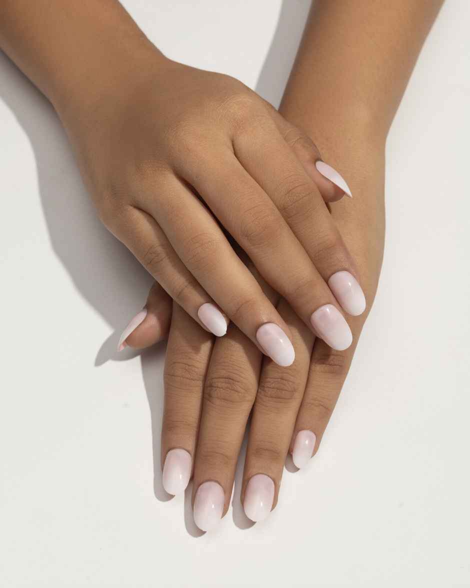 Pep Nails | Minimal | Hand Nails | Medium Round Nude | Glossy Ombre Press On Nails | 24 Tips