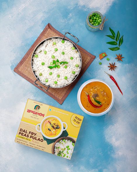 Chhapanbhog Dal Fry with Peas Pulao