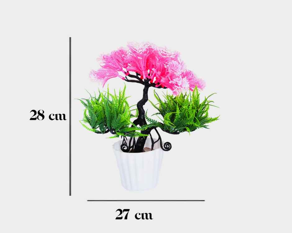 BAY6 Artificial Bonsai Pink and Green Tree