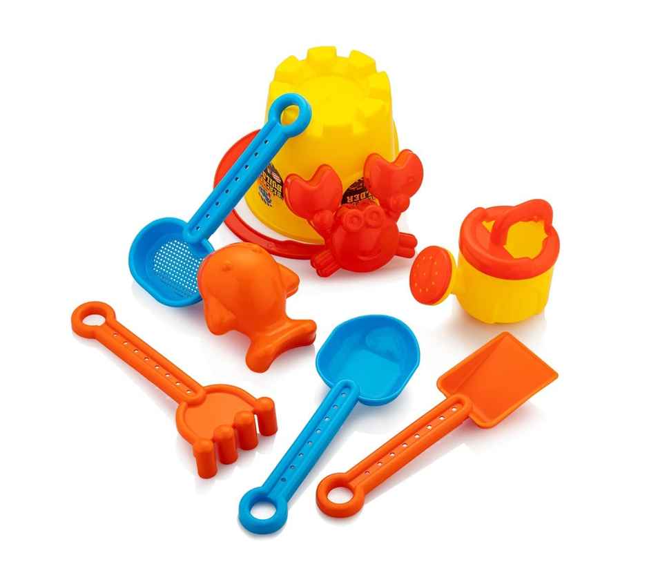 Storio Beach Sand Castle Set | Sand Toys with Fish & Crab Moulds