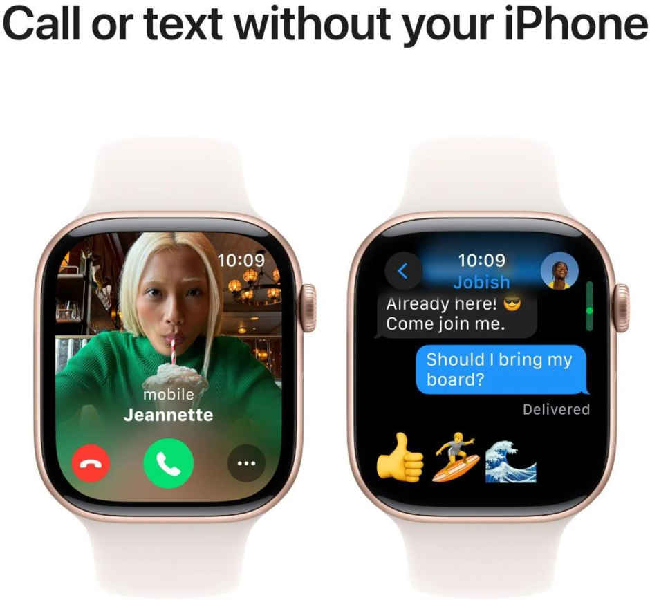 Apple Watch Series 10 GPS 46mm Rose Gold Aluminium Case with Light Blush Sport Band - M/L