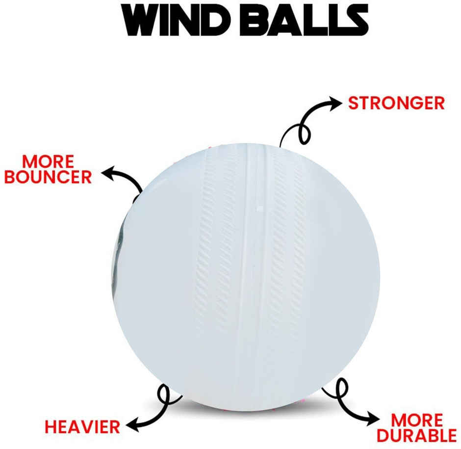 Mayor Cricket Wind Ball For Indoor & Outdoor Street Cricket Rubber Ball (White)