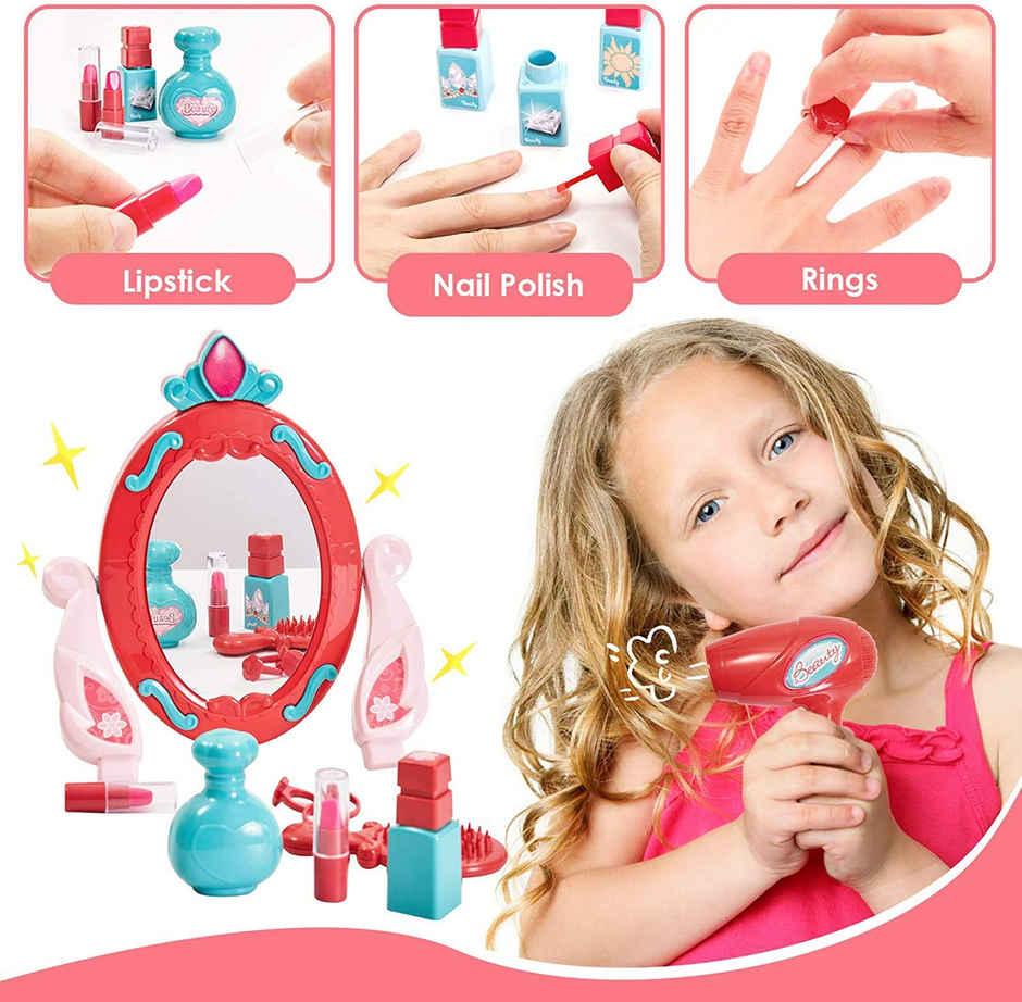 Fablue Portable Beauty Makeup Set for Kids | Convertible Suitcase Fashion Set With Accessories