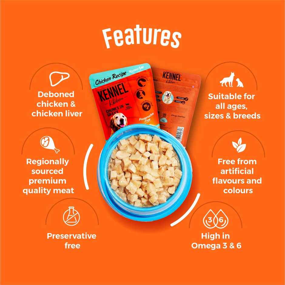 Kennel Kitchen Chicken Chunks In Gravy | Wet Dog Food