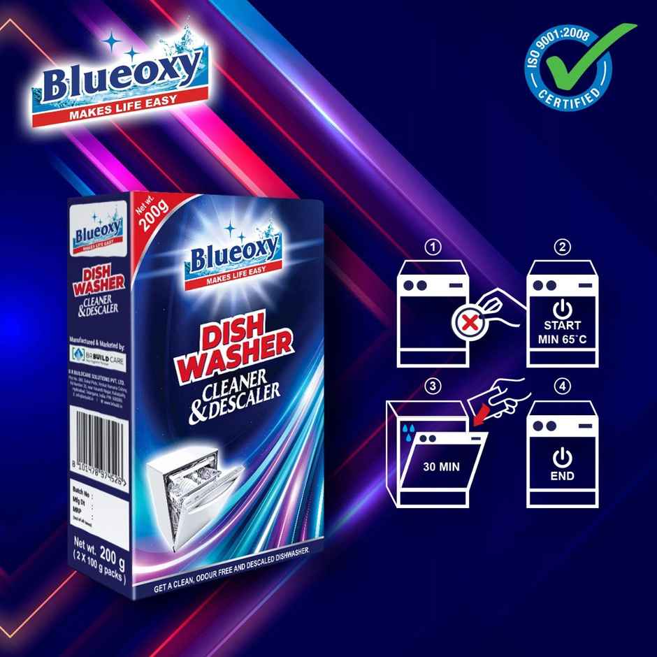 Blueoxy Dishwasher Cleaner And Descaler Powder | Remove Hardwater Build-Up Limescale And Rust