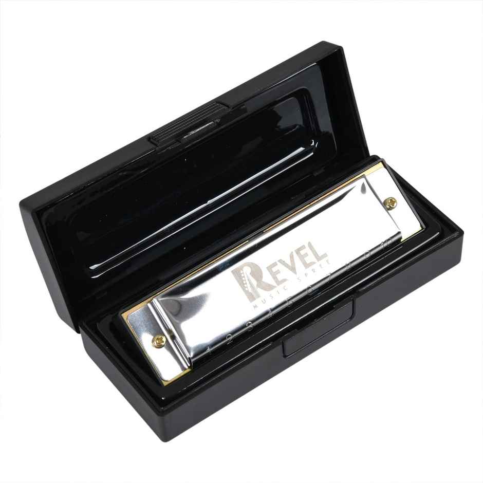 Revel Rvl-Ha01C 10 Hole C Scale Diatonic Blues Mouth Organ Harmonica | Silver