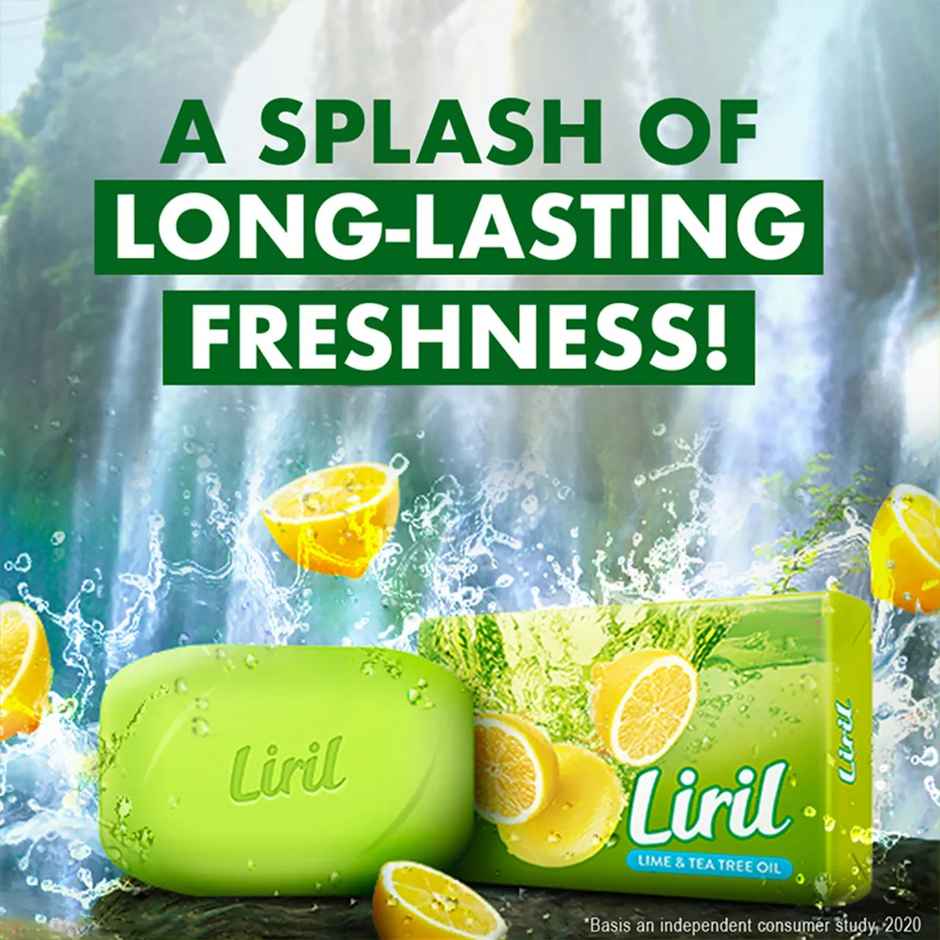 Liril Lime & Tea Tree Oil Soap (Pack Of 4)
