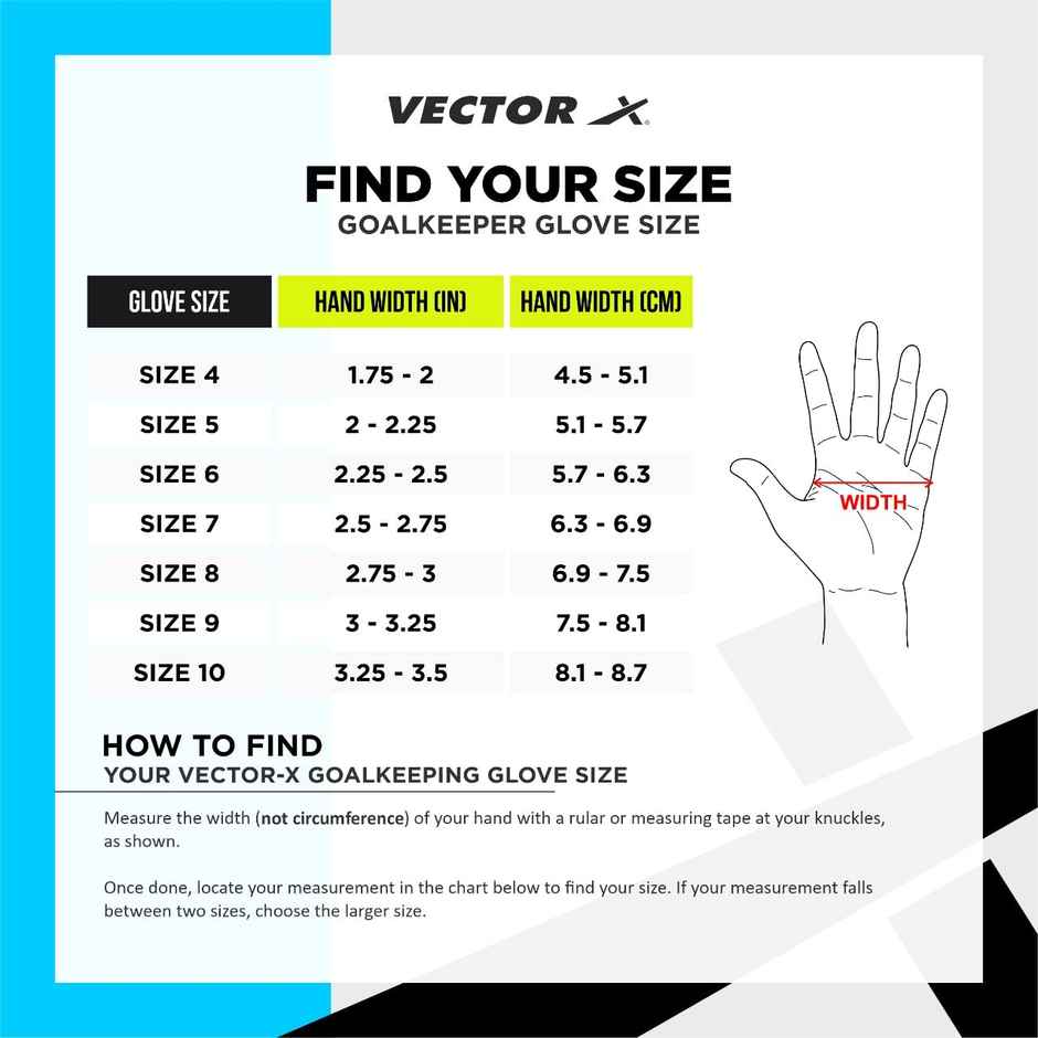 Vector X Ultimax Goalkeeper Gloves | Finger Saves & Grip| Youth | Adult | Multicolor | Size - 10