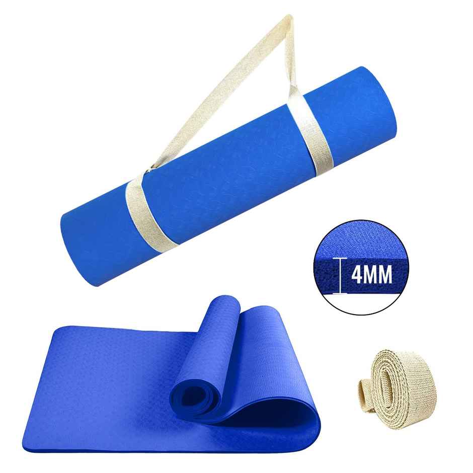 Slovic Yoga Mat EVA 4mm with Strap - Lightweight, Non-Slip Exercise & Fitness Mat for Home & Gym