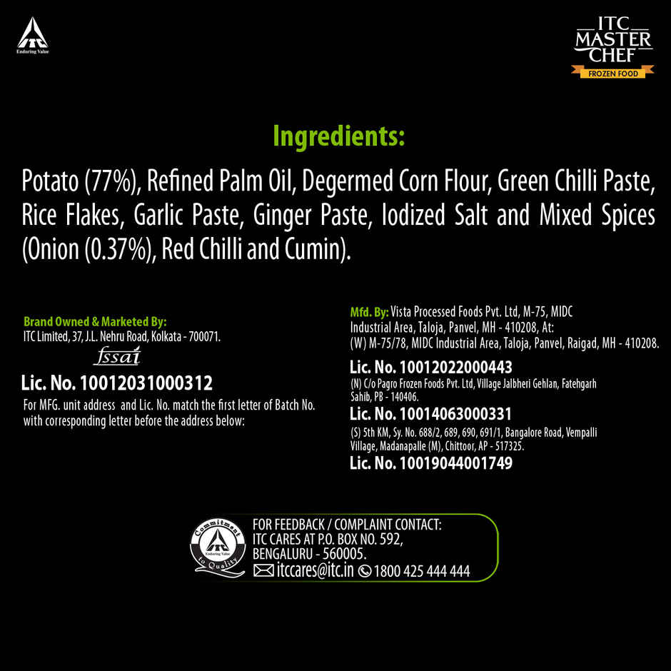 ITC Master Chef Classic Aloo Tikki | No Added Preservatives | 12 pieces