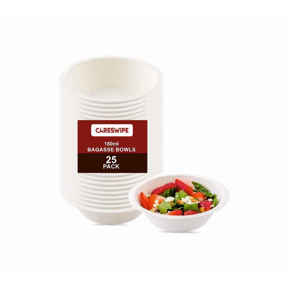 Disposable Paper Bowl | 180 ml | Pack of 25 | Careswipe