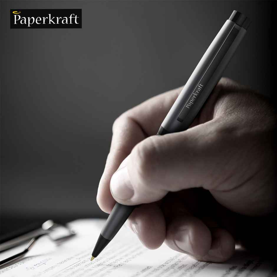 Paperkraft Chopin Ball Pen (Blue) Pack Of 1 (Matte Grey) - 4030049