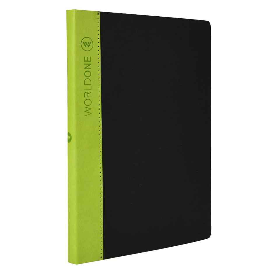 Worldone B5 Size Ruled Single Line Pu Executive Notebook (Olive Green, 224 Pages 14 x 22 cm)