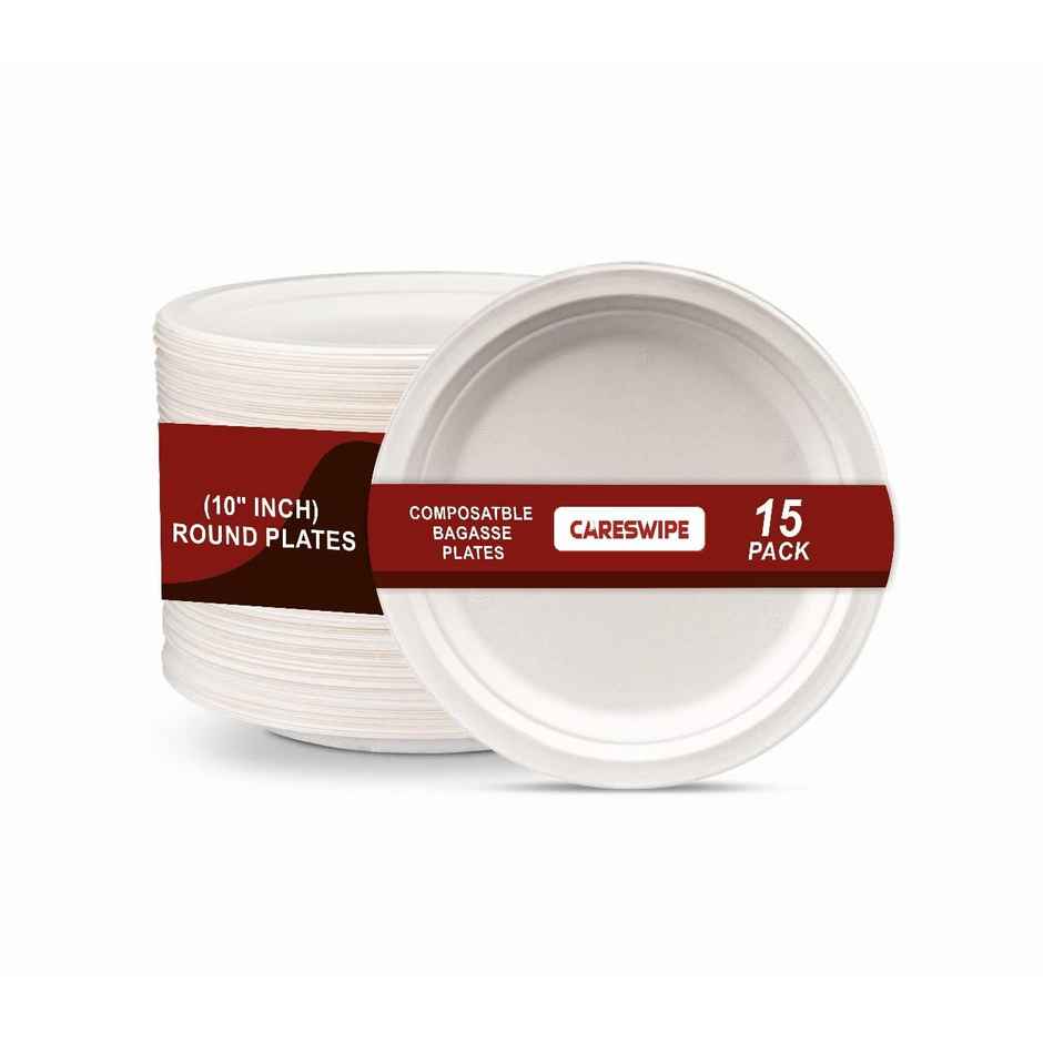 Disposable Round Plate | 10 inch | 15 pcs | Careswipe
