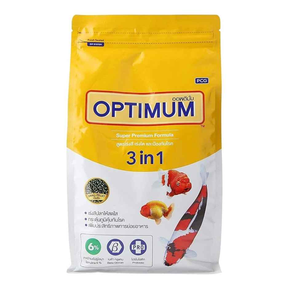 Opitmum Super Premium 3-In-1 Fish Food 800Gm (6% Spirulina)