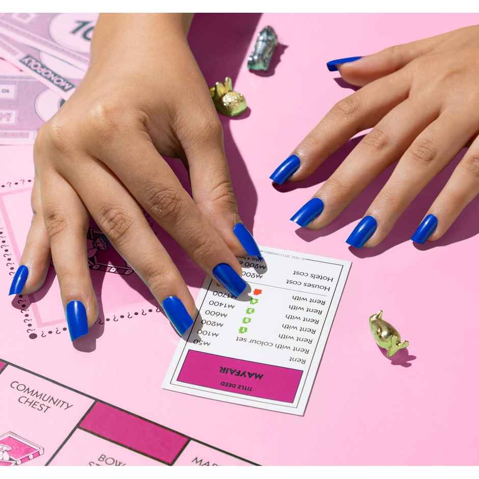 Gush Beauty | Reusable Luxury Press On Nails With Application Kit | Royal Blue - Medium Almond