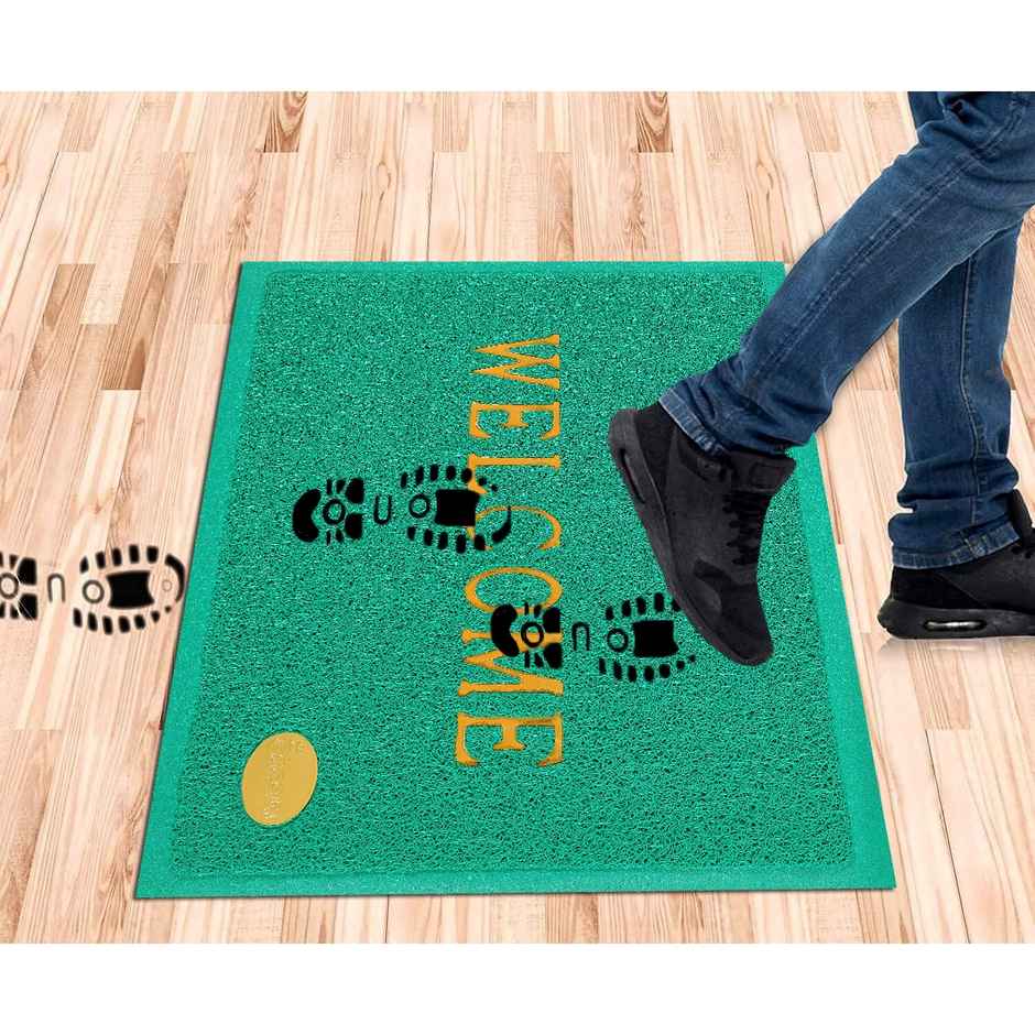Dream Living Designer Welcome Mat Front Door Mat | 38x58cm Entrance Door| Floor Mats | Green