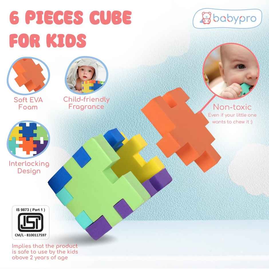 Babypro Foam Cube, Beginner Cube for Kids & Adults, Brainstorming Puzzle, for Kids - Above 2 Yrs