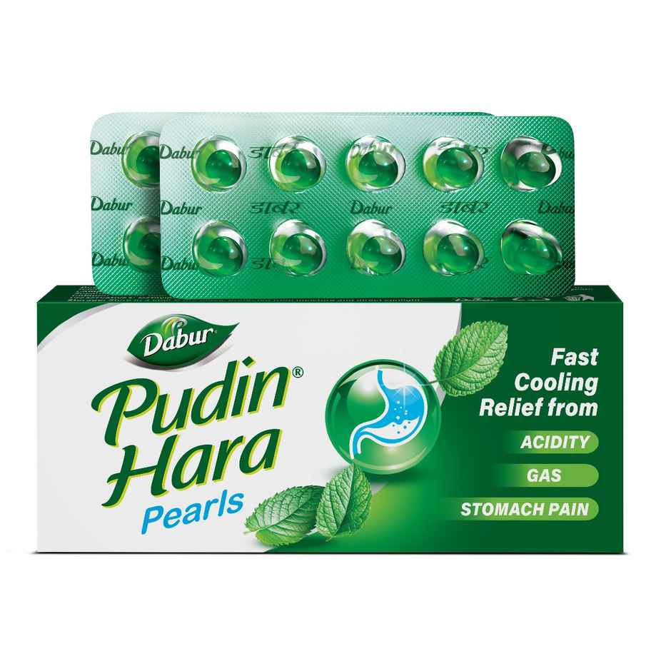 Dabur Pudin Hara Pearls Pack of 2 Strips Combo  