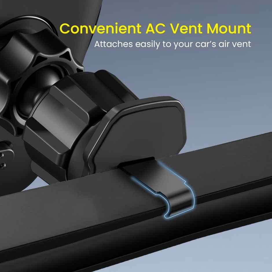 Portronics Clamp Z, Universal Car Mobile Holder - Black