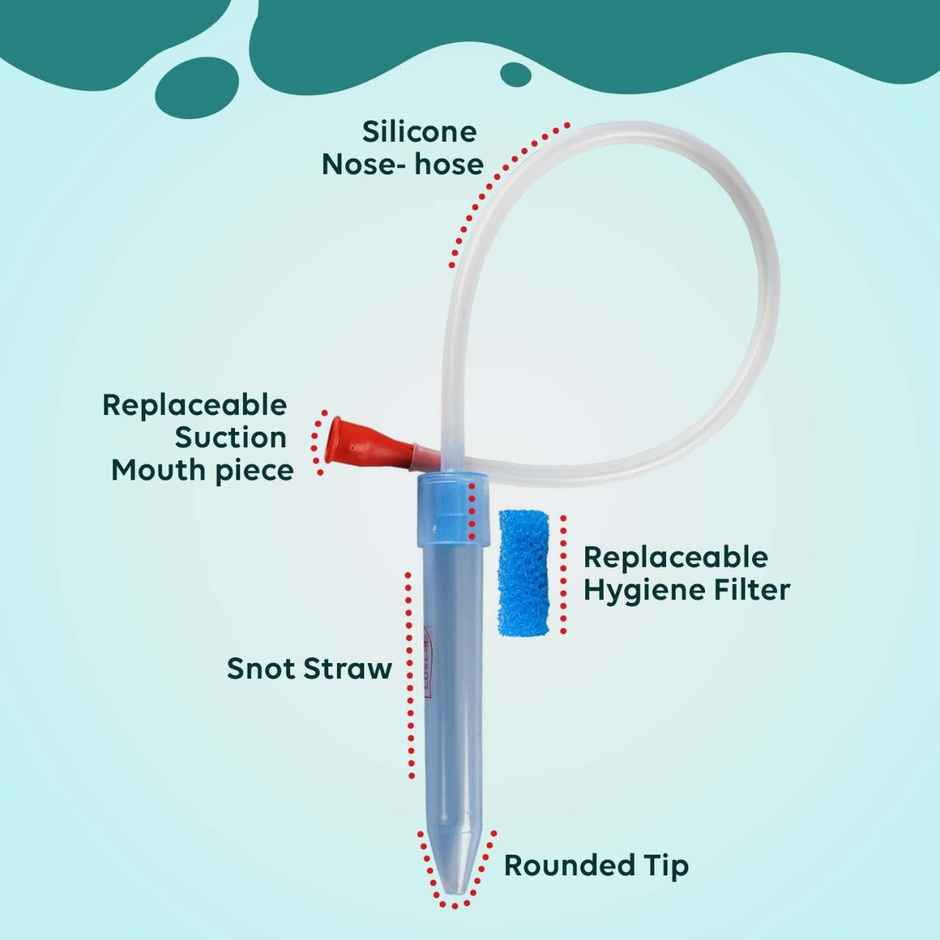 LuvLap Baby Nasal Aspirator 0-5 Years with Snotsucker mechanism (Blue)