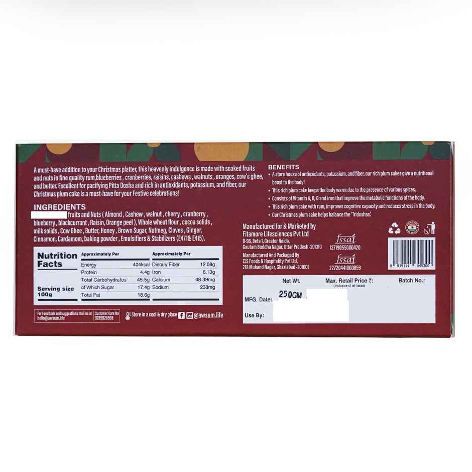 Awsum Rich Plum Cake Premium Quality (Eggless / Veg)