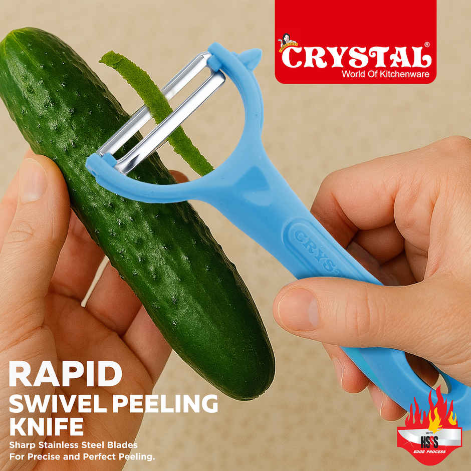Crystal Rapid Swivel Peeler Hardened Surgical Steel Blades Perfect For Fruit And Vegetables