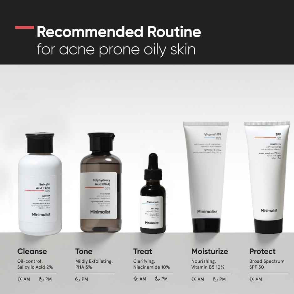 Minimalist Anti-Acne 02% Salicylic Acid + LHA Face Cleanser Face Wash | Combo