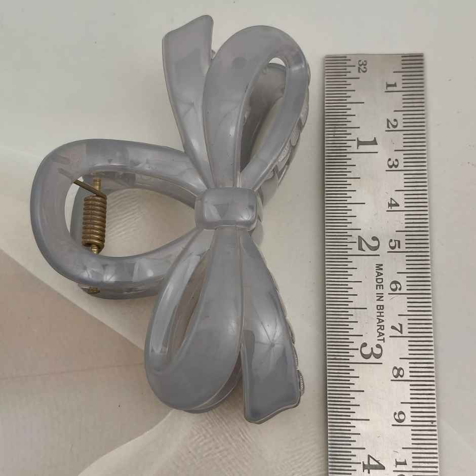 The Opal Factory Hair Accessories | Bow Claw Clip | Pack of 3 | Peach, Mauve, Grey