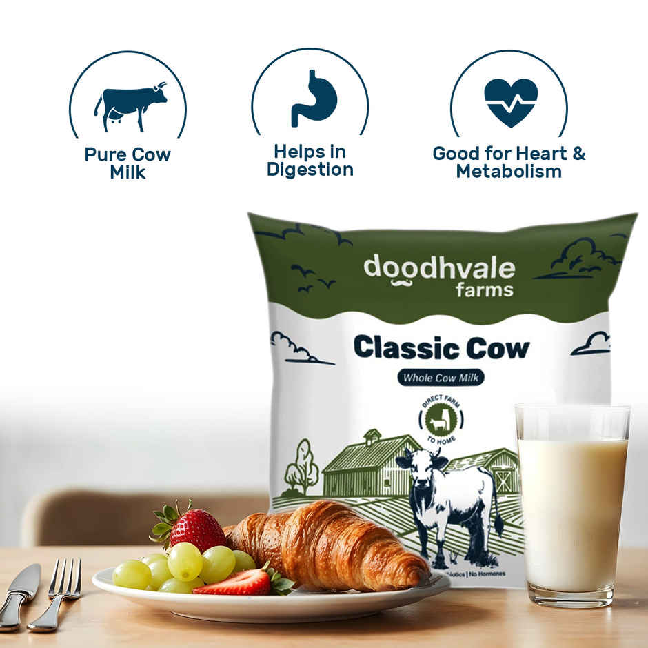Doodhvale Farms Cow Fresh Milk | Pouch