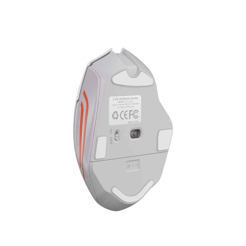 Portronics Vader Pro Wireless Gaming Mouse with 2.4 GHz Receiver | 6 Buttons - Stone Grey